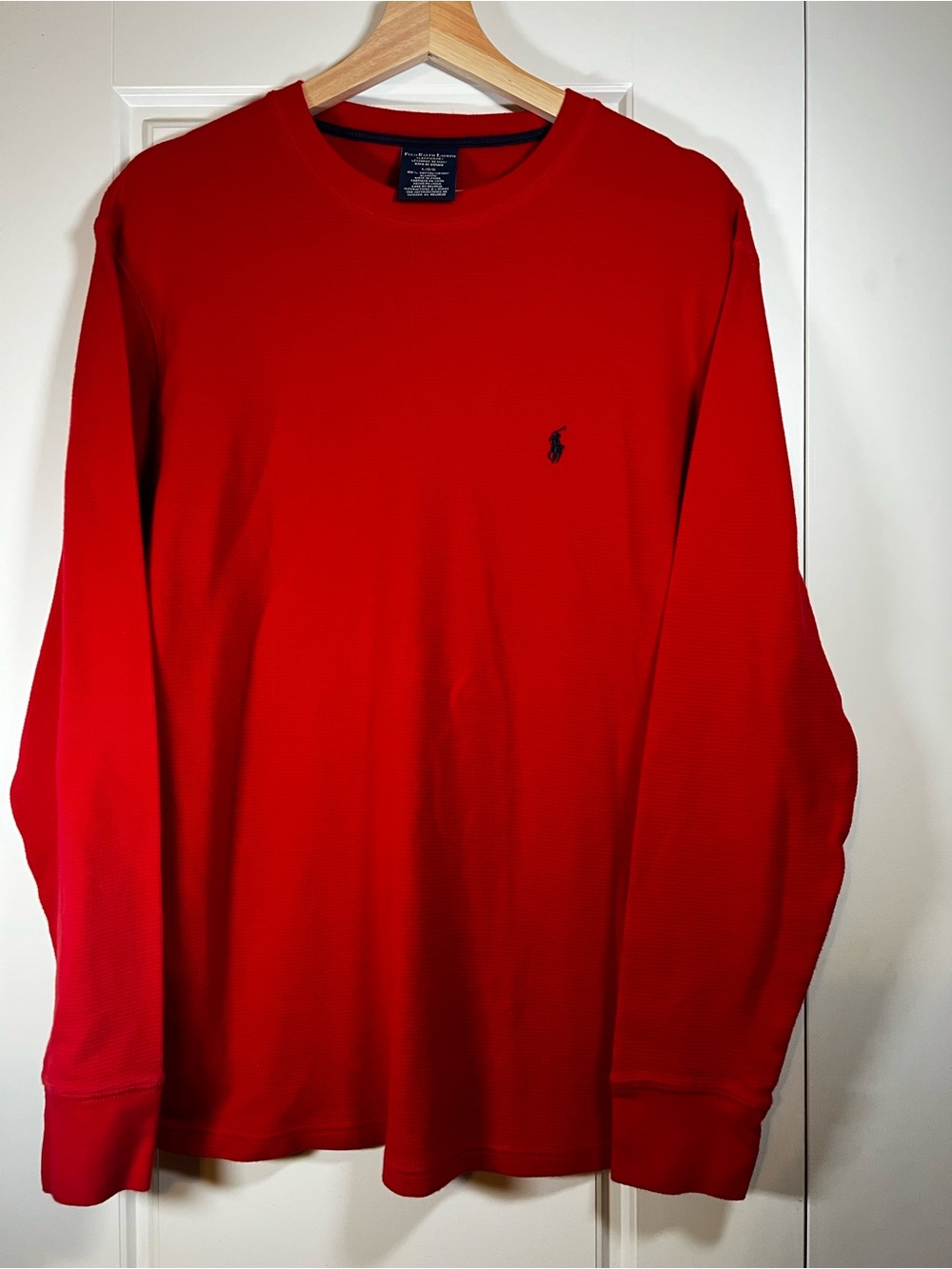 Polo by Ralph Lauren Red Long-Sleeve Thermal Shirt Large